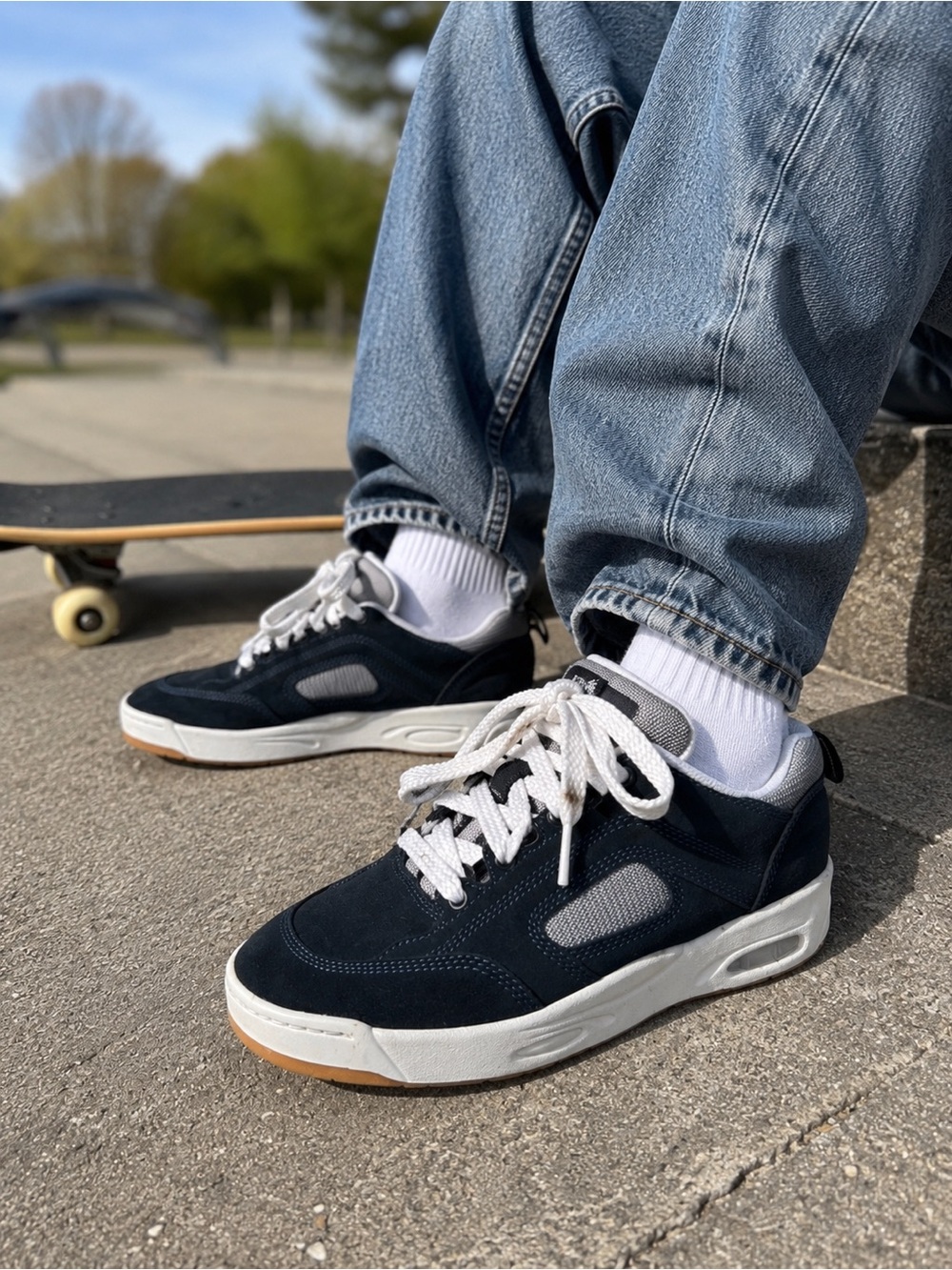 2XS Sports Tony Skate Shoes Men’s 10.5 Navy Blue Chunky Lace Up Sneakers